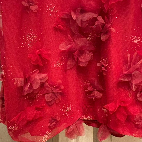 NWT Marchesa Notte Red Floral Appliqué Embellished Fit to Flare Dress Size 2 - Picture 5 of 10